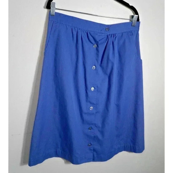 Picket and Post A-line Skirt, Button Front Retro 80s Midi - Picture 3 of 12